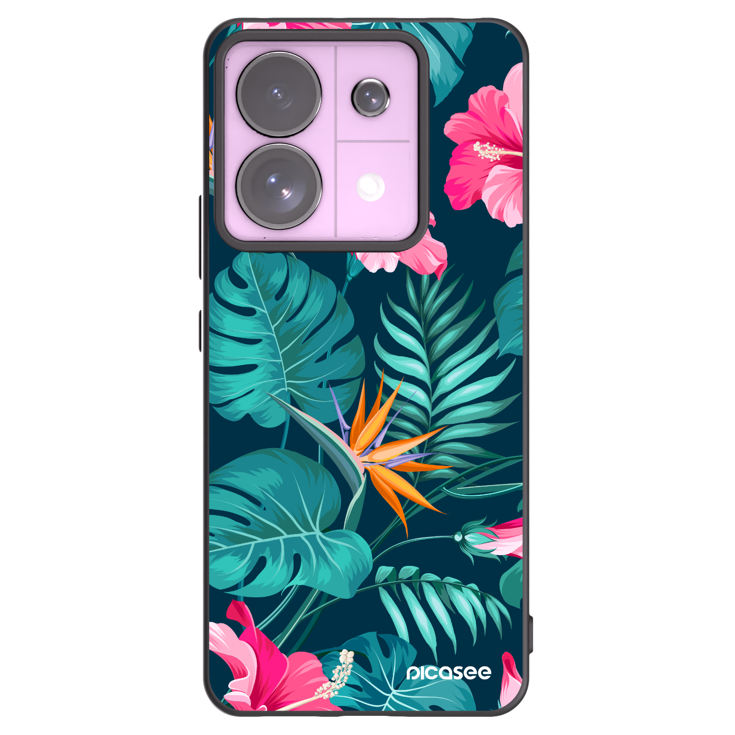 Picasee crna silikonska maskica za Xiaomi Redmi Note 13 Pro 5G - Pink Monstera