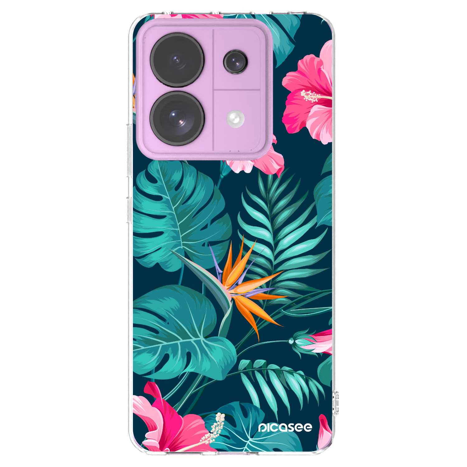 Picasee silikonska prozirna maskica za Xiaomi Redmi Note 13 Pro 5G - Pink Monstera