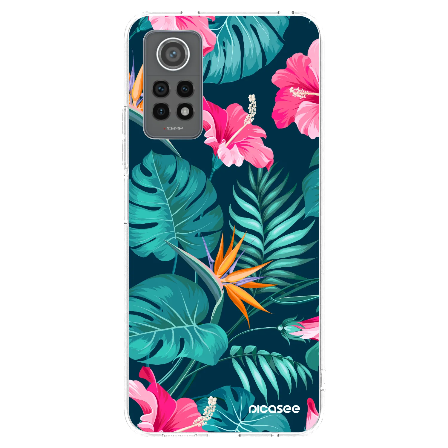 Picasee silikonska prozirna maskica za Xiaomi Redmi Note 12 Pro 4G - Pink Monstera