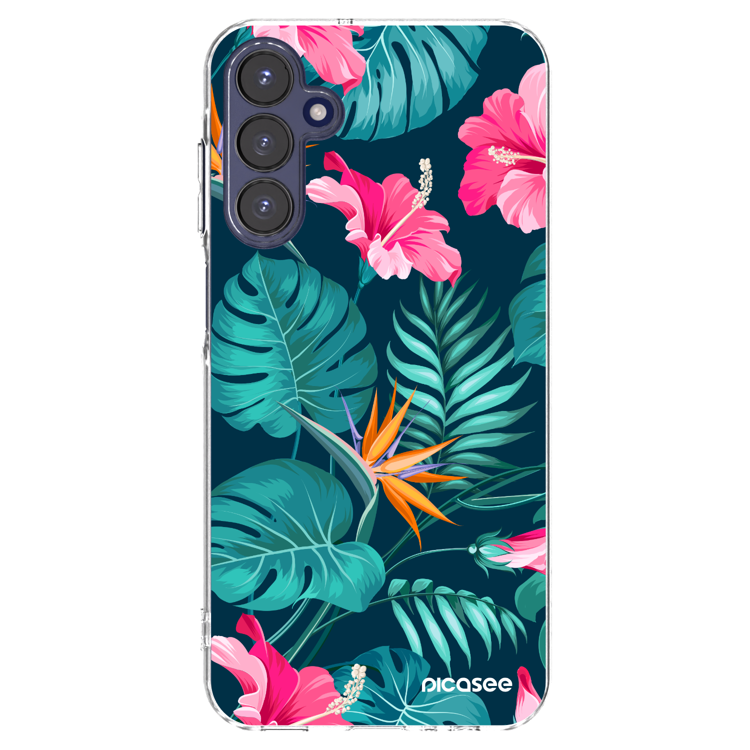 Picasee silikonska prozirna maskica za Samsung Galaxy A15 A155F 4G - Pink Monstera