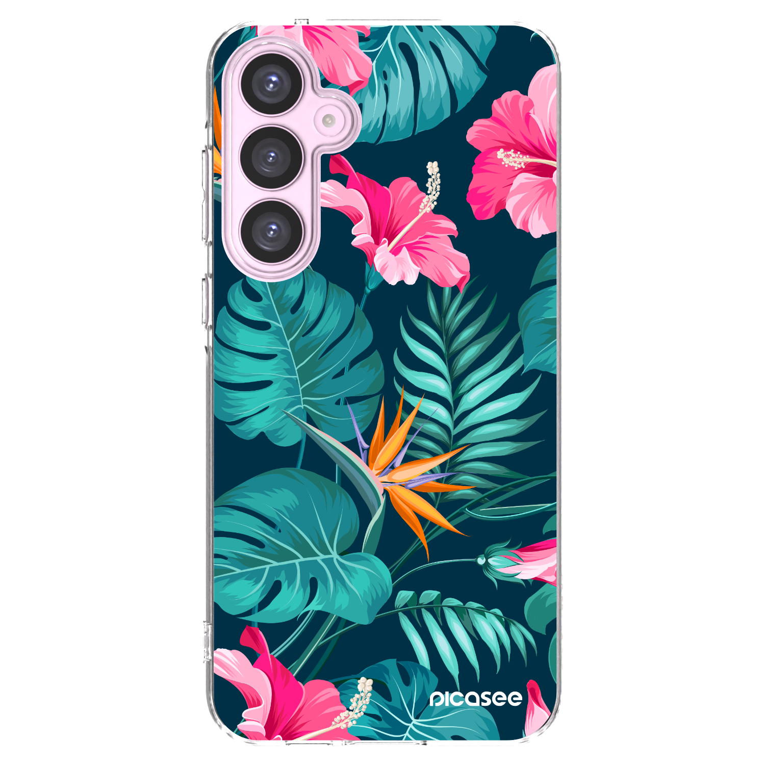 Picasee silikonska prozirna maskica za Samsung Galaxy A55 5G A556B - Pink Monstera