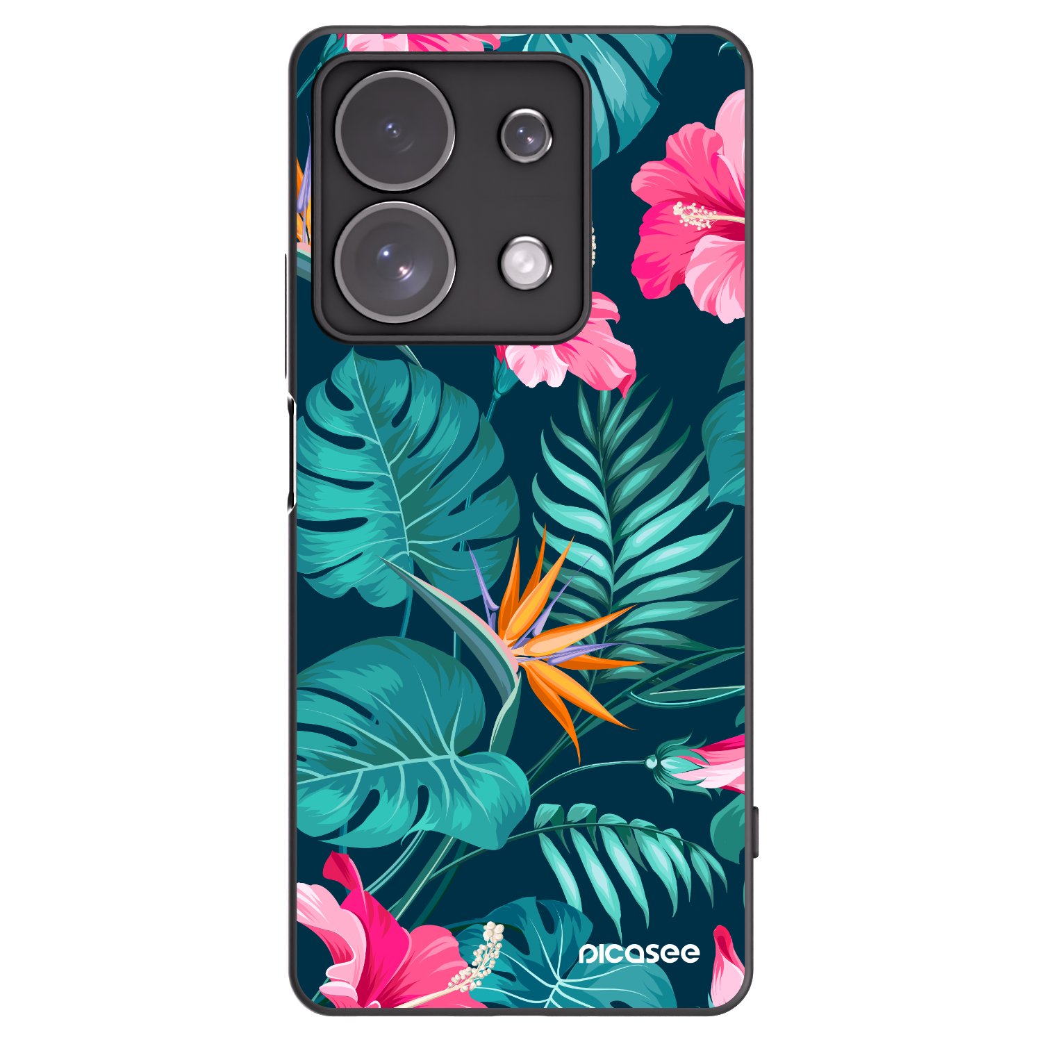 Picasee crna silikonska maskica za Xiaomi Redmi Note 13 Pro 4G - Pink Monstera
