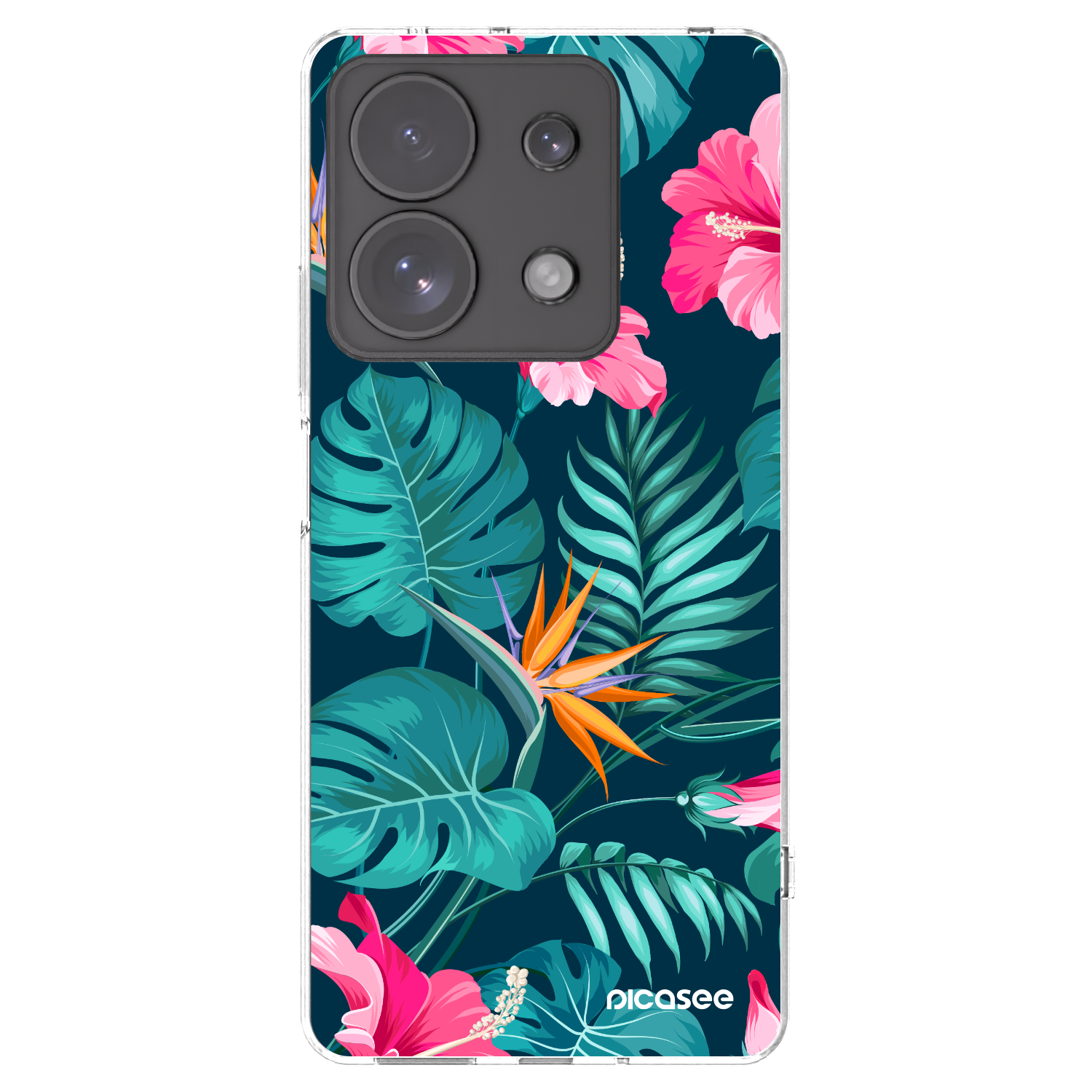 Picasee silikonska prozirna maskica za Xiaomi Redmi Note 13 Pro 4G - Pink Monstera