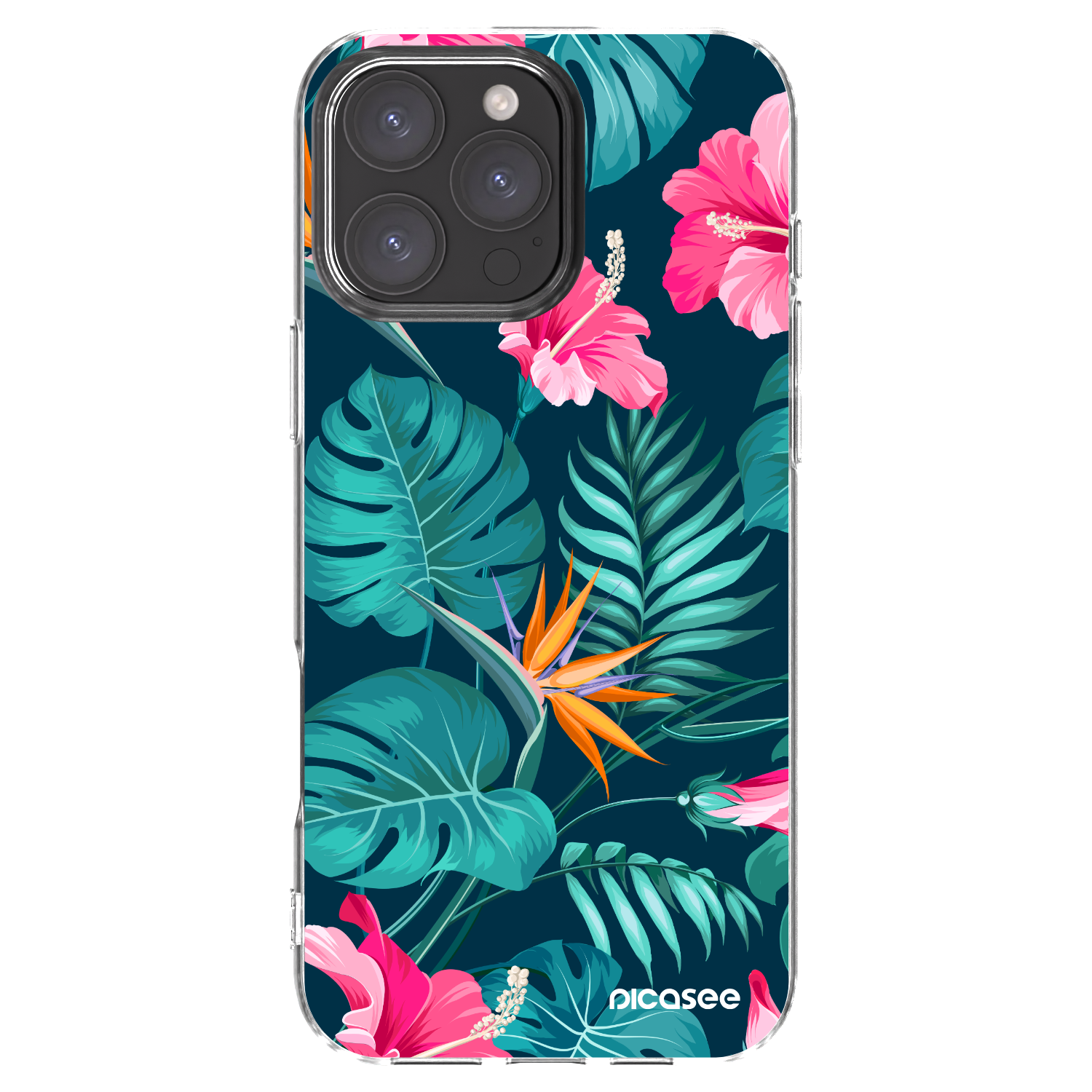 Picasee silikonska prozirna maskica za Apple iPhone 16 Pro Max - Pink Monstera