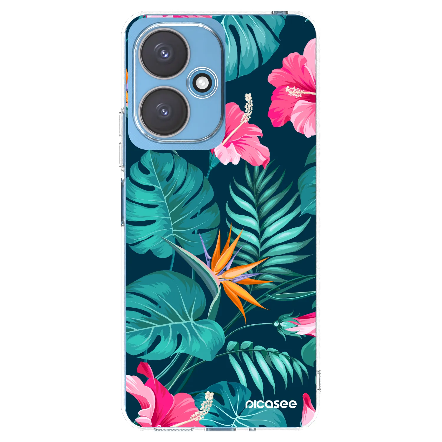 Picasee silikonska prozirna maskica za Xiaomi Redmi 13C 5G - Pink Monstera