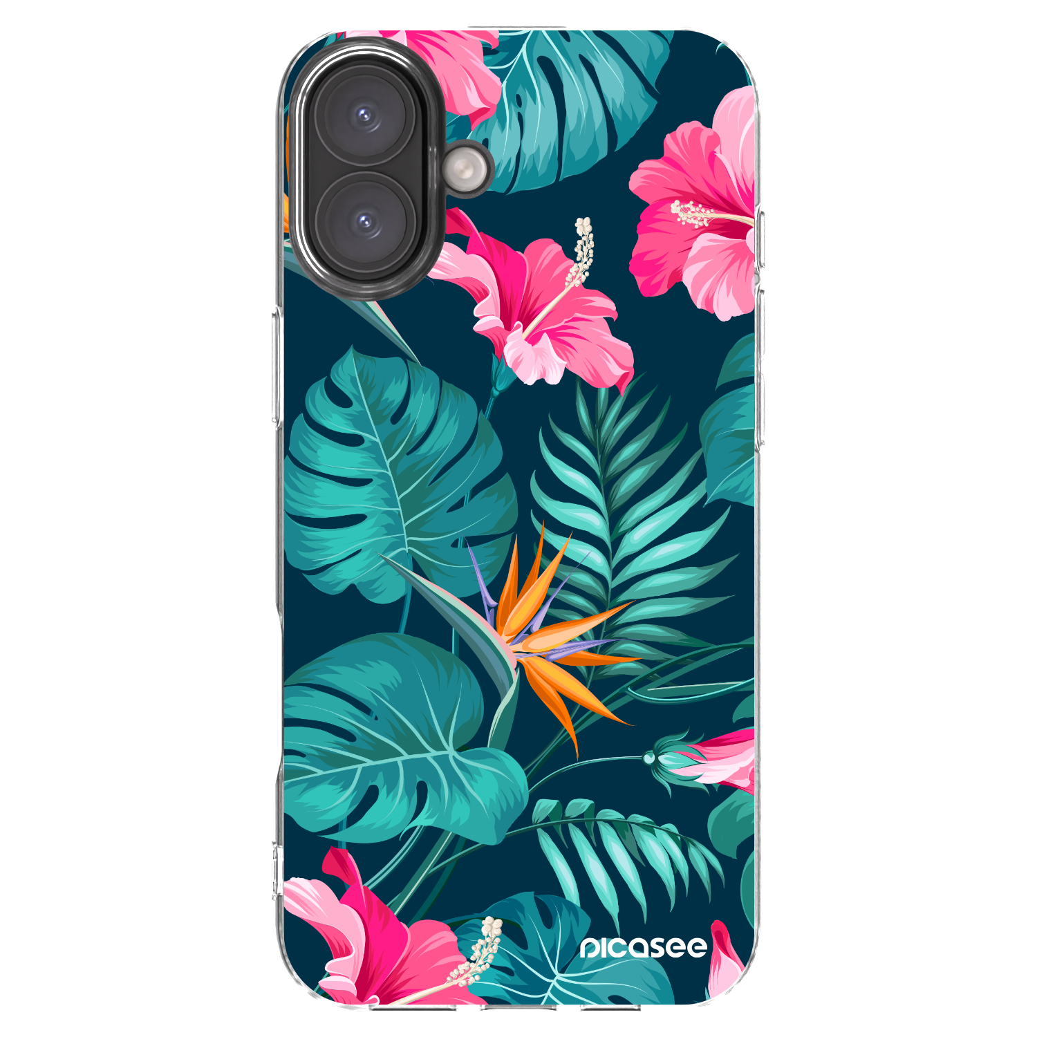 Picasee silikonska prozirna maskica za Apple iPhone 16 Plus - Pink Monstera