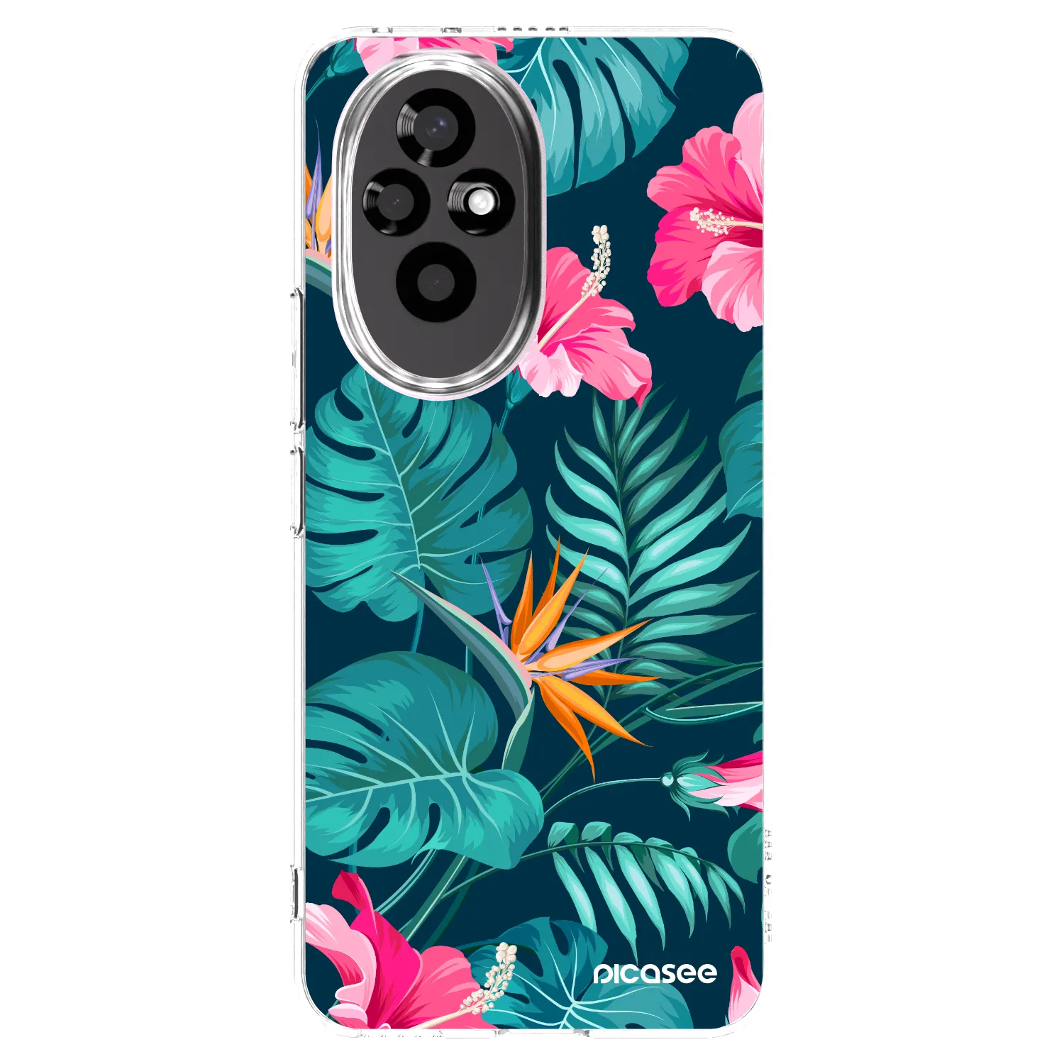 Picasee silikonska prozirna maskica za Honor 200 5G - Pink Monstera