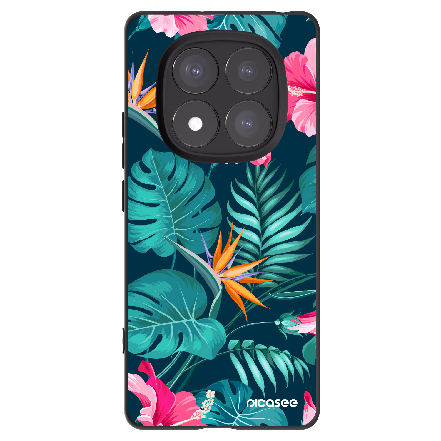 Picasee crna silikonska maskica za Xiaomi Redmi Note 14 Pro+ 5G - Pink Monstera