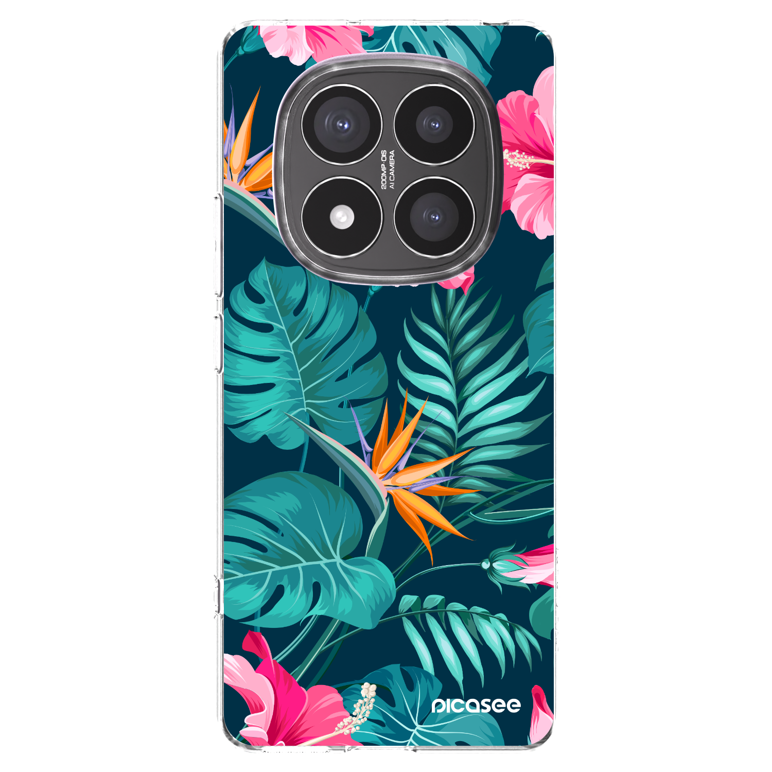 Picasee silikonska prozirna maskica za Xiaomi Redmi Note 14 Pro+ 5G - Pink Monstera