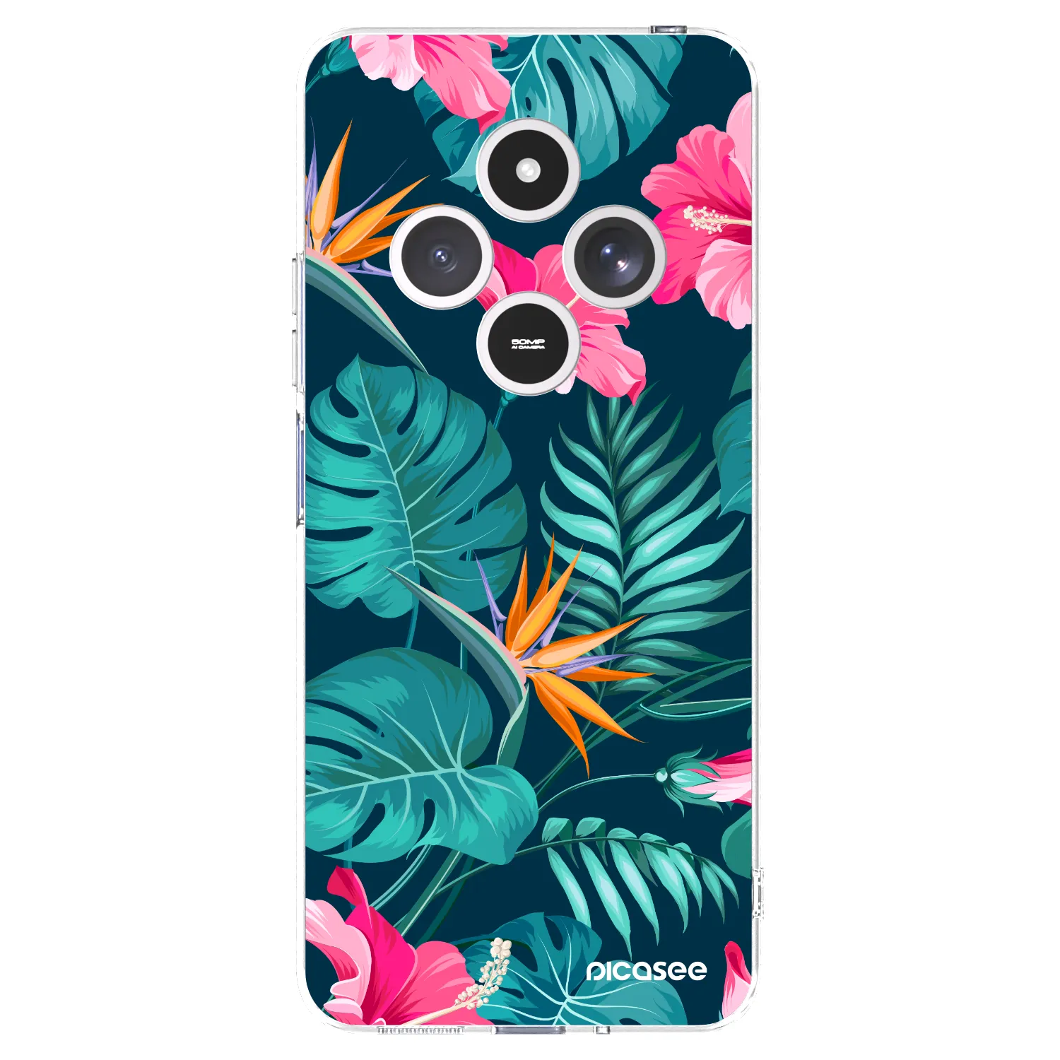 Picasee silikonska prozirna maskica za Xiaomi Redmi 14C - Pink Monstera
