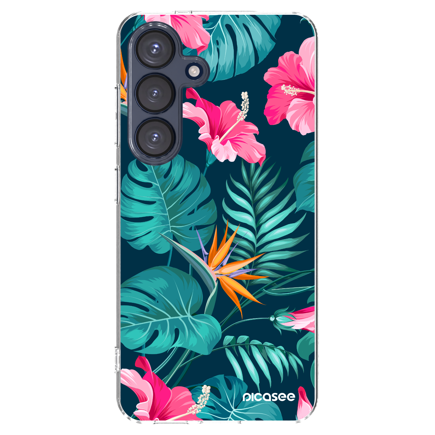 Picasee silikonska prozirna maskica za Samsung Galaxy S25 5G - Pink Monstera
