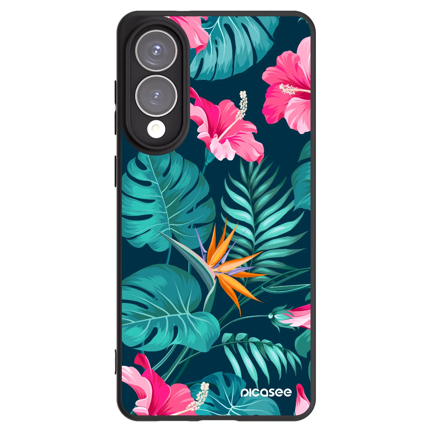 Picasee crna silikonska maskica za Samsung Galaxy S25 Edge 5G - Pink Monstera