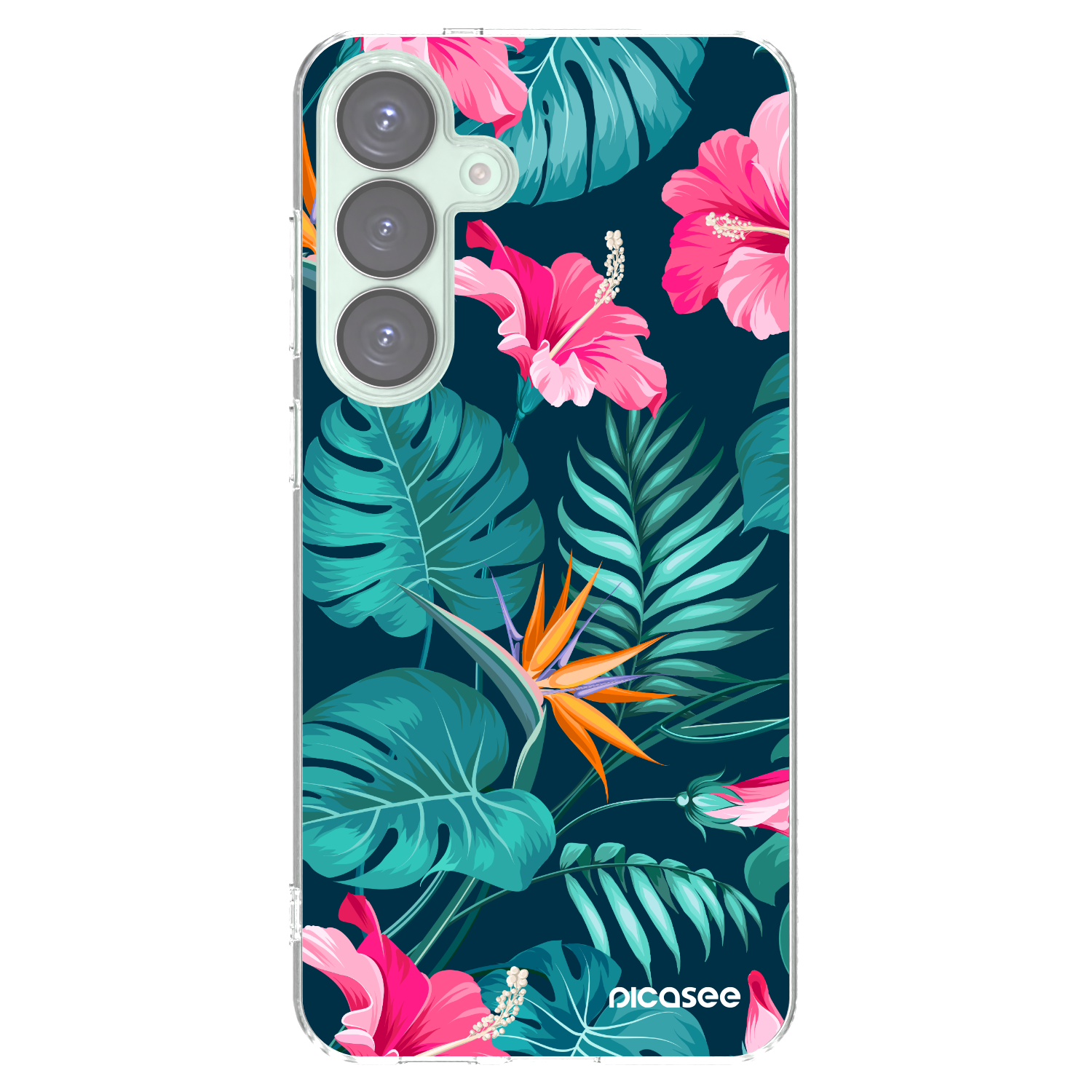 Picasee silikonska prozirna maskica za Samsung Galaxy S25+ 5G - Pink Monstera