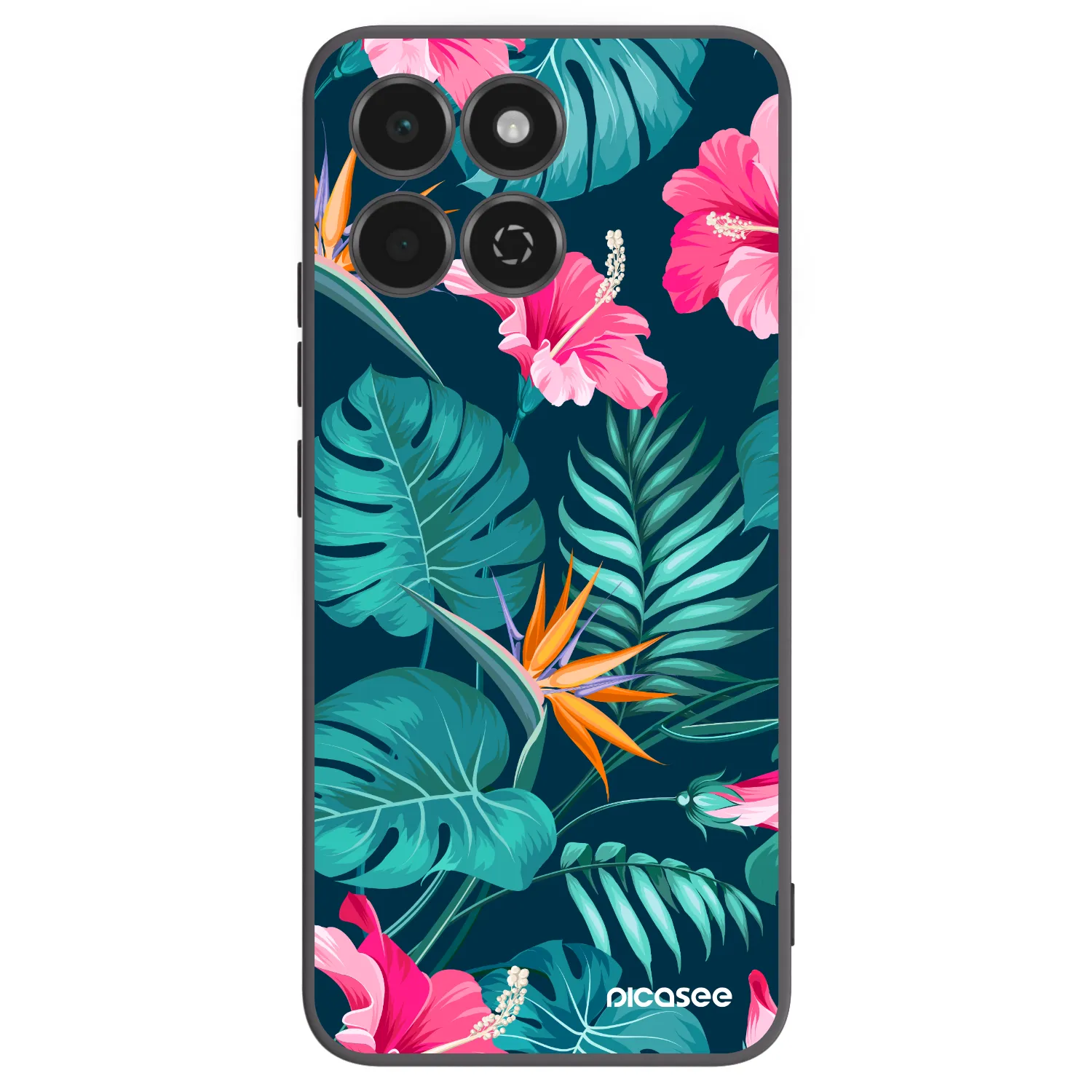 Picasee crna silikonska maskica za Honor 200 Smart 5G - Pink Monstera