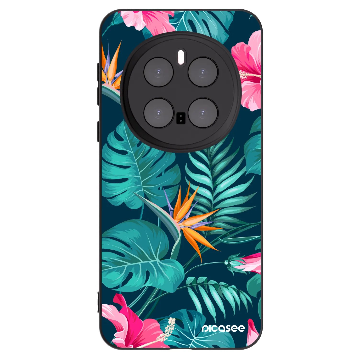 Picasee crna silikonska maskica za Honor Magic7 Pro 5G - Pink Monstera