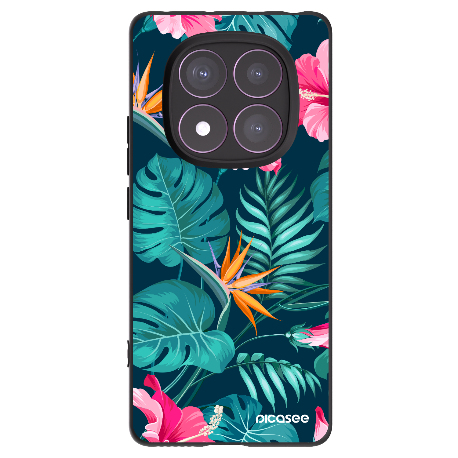 Picasee crna silikonska maskica za Xiaomi Redmi Note 14 Pro 4G - Pink Monstera