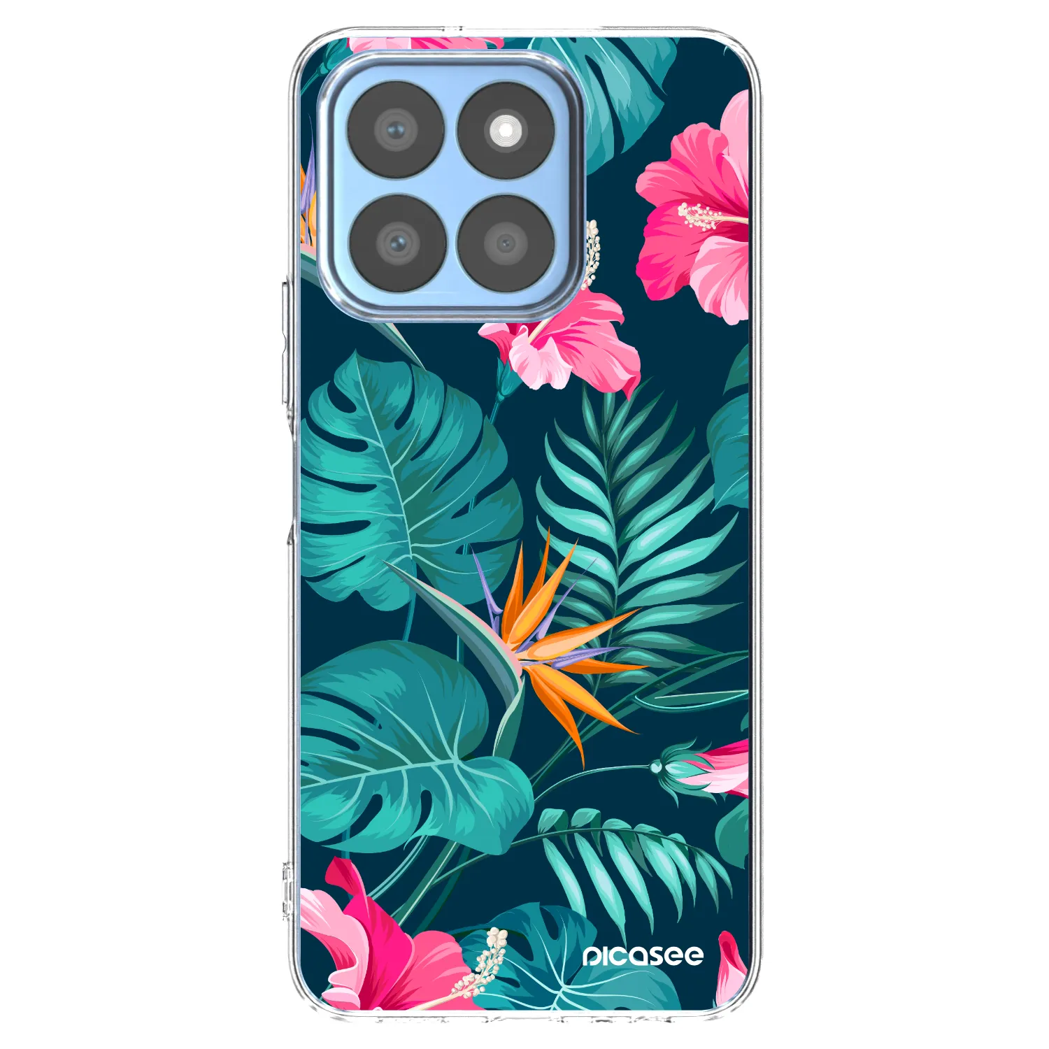 Picasee silikonska prozirna maskica za Honor X8c - Pink Monstera