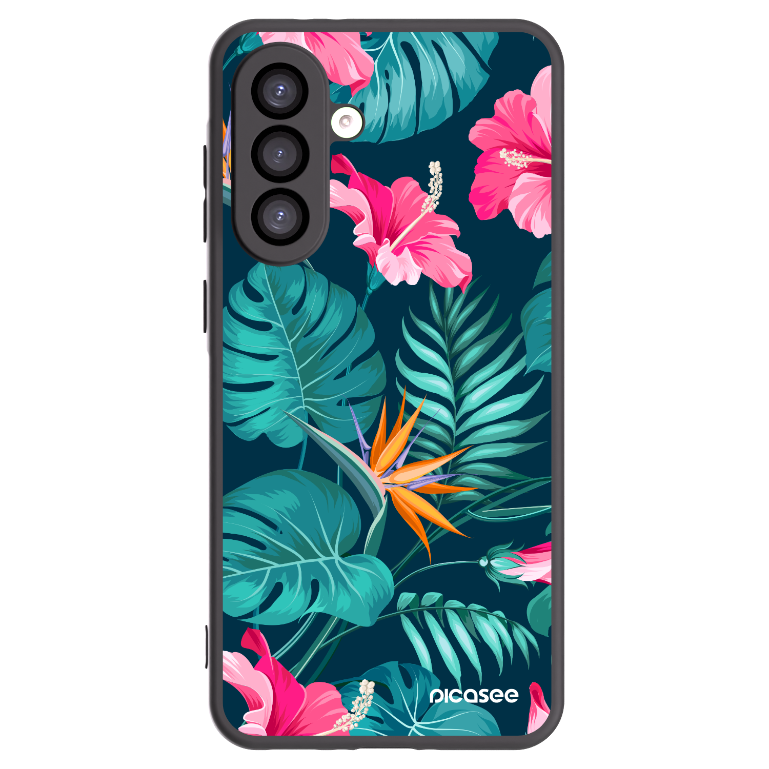 Picasee crna silikonska maskica za Samsung Galaxy A26 5G A266B - Pink Monstera