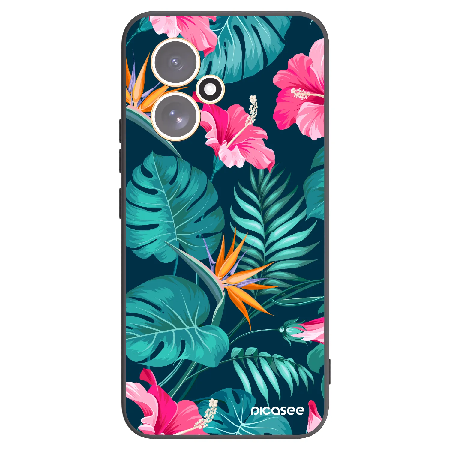 Picasee crna silikonska maskica za Honor 400 5G - Pink Monstera