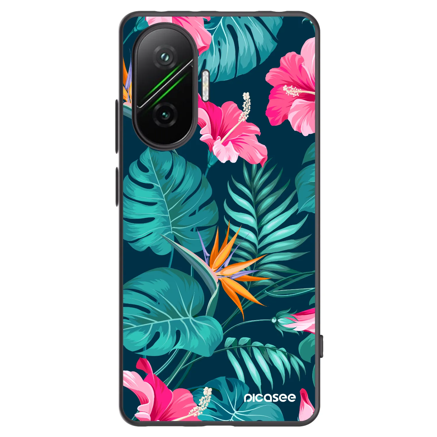 Picasee crna silikonska maskica za Xiaomi Poco F7 5G - Pink Monstera