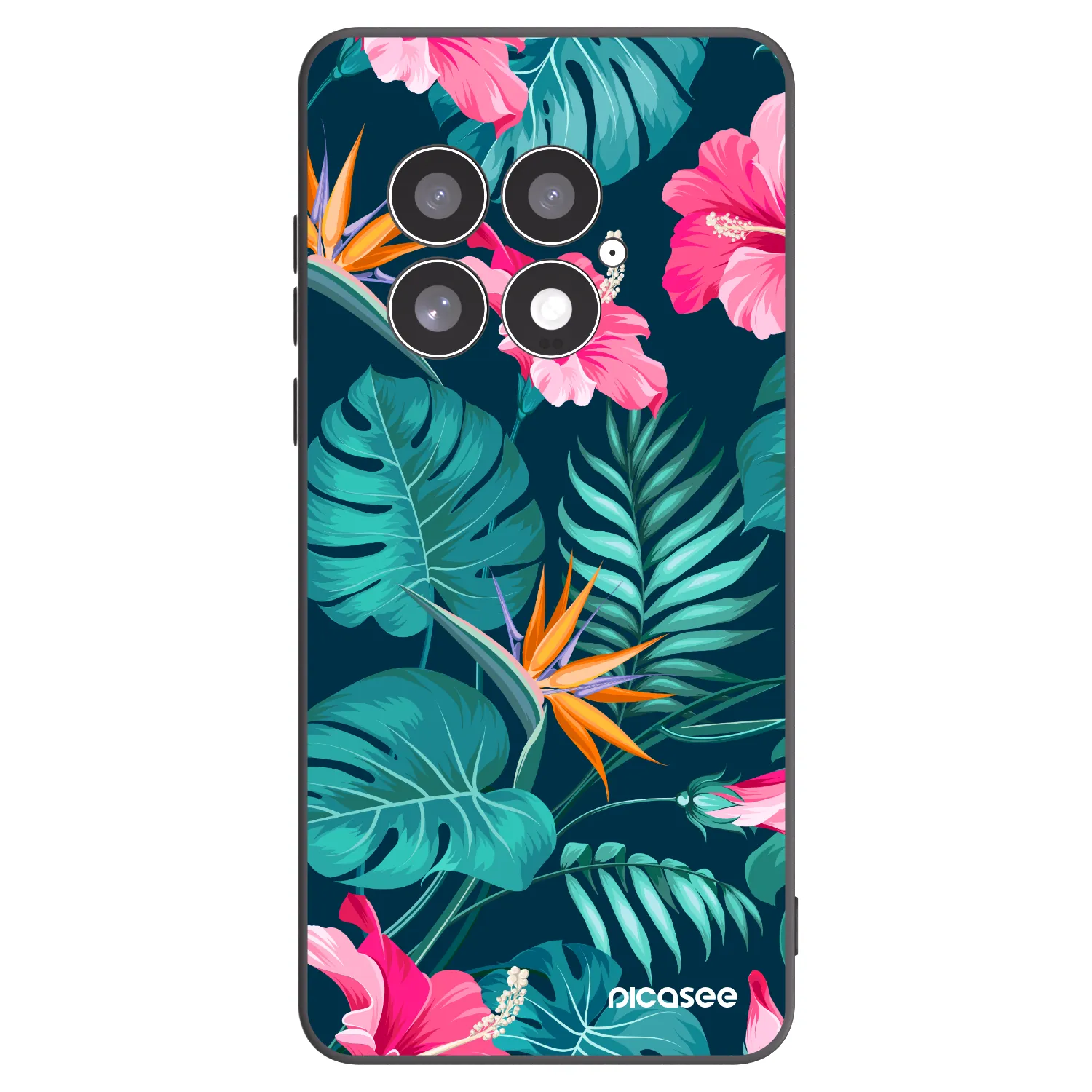 Picasee crna silikonska maskica za OnePlus 13 5G - Pink Monstera