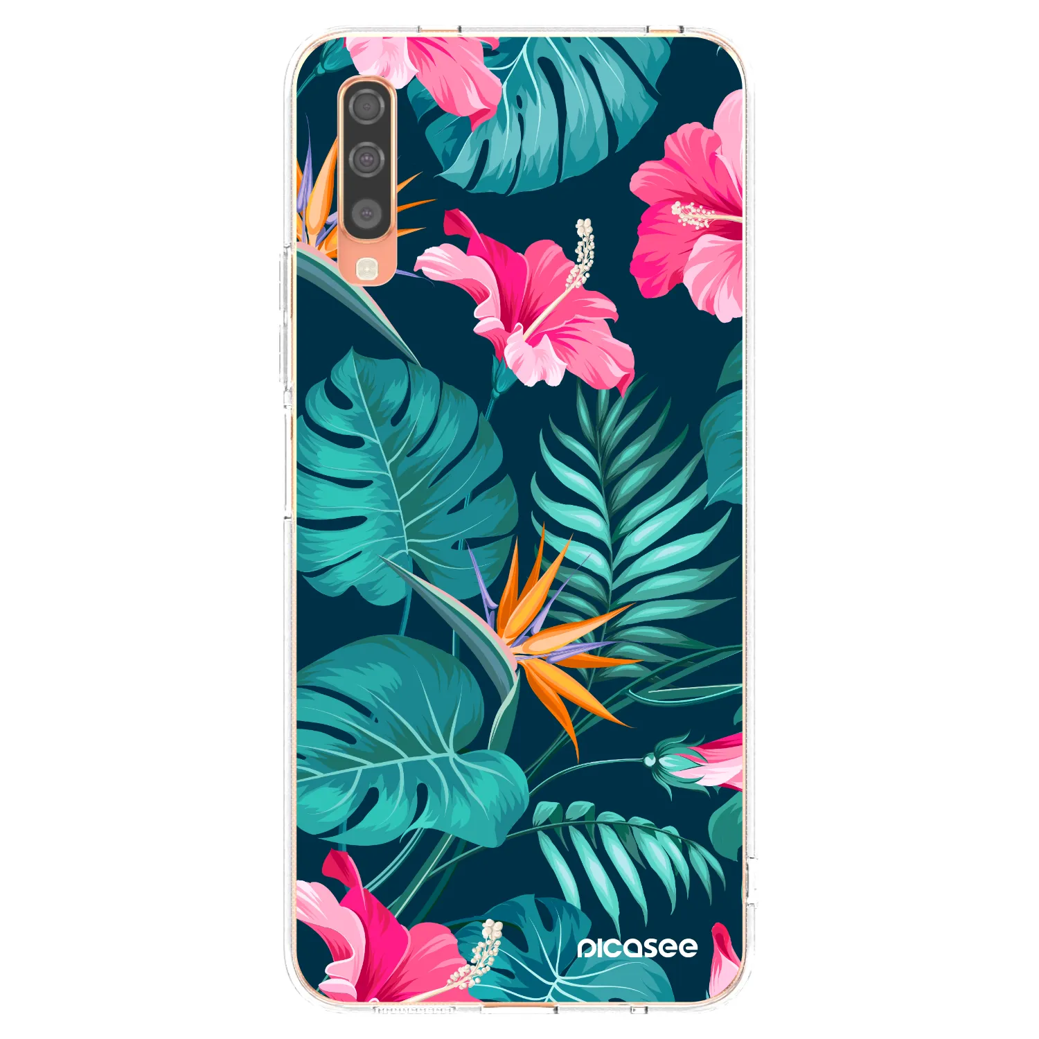 Picasee silikonska prozirna maskica za Samsung Galaxy A70 A705F - Pink Monstera