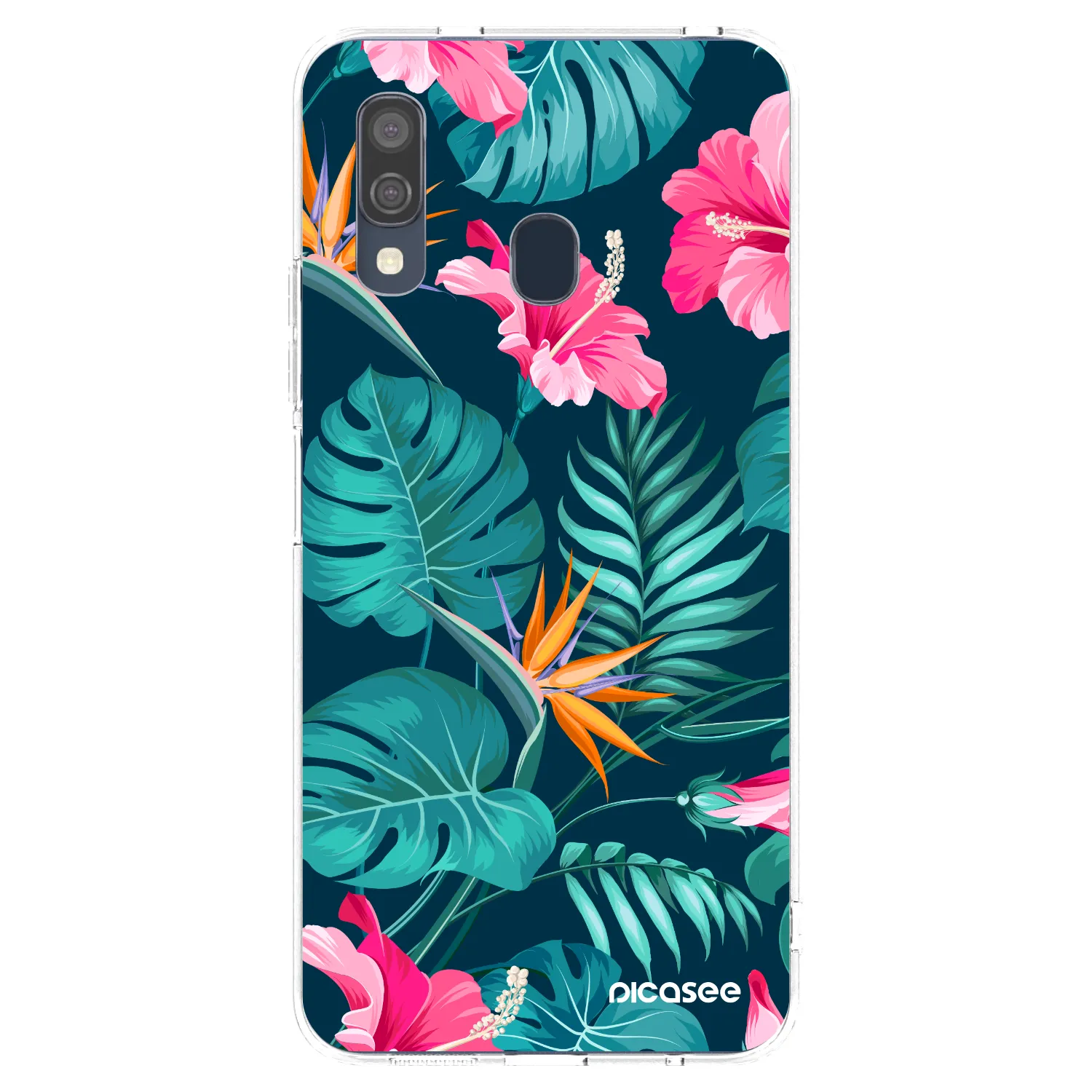 Picasee silikonska prozirna maskica za Samsung Galaxy A40 A405F - Pink Monstera