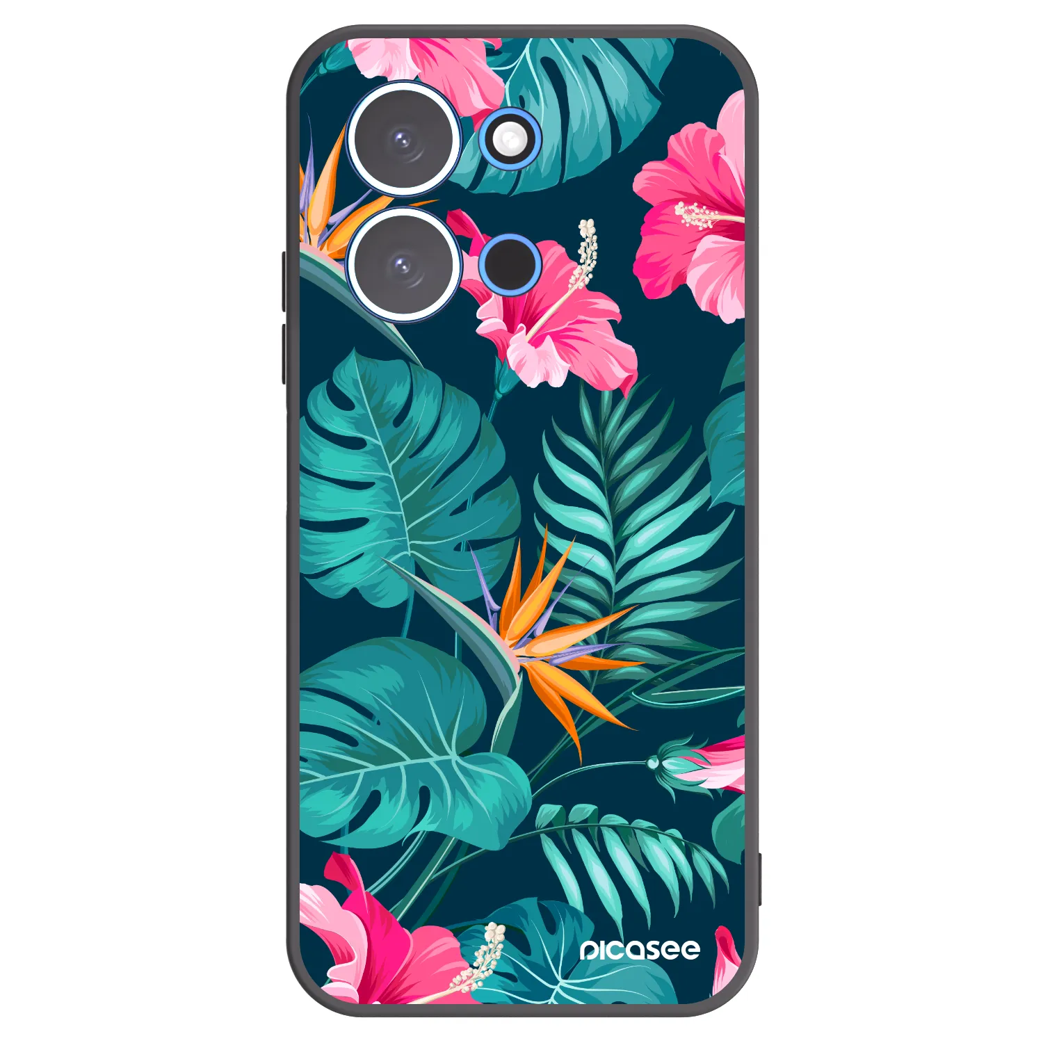 Picasee crna silikonska maskica za Xiaomi Redmi 15C 4G - Pink Monstera