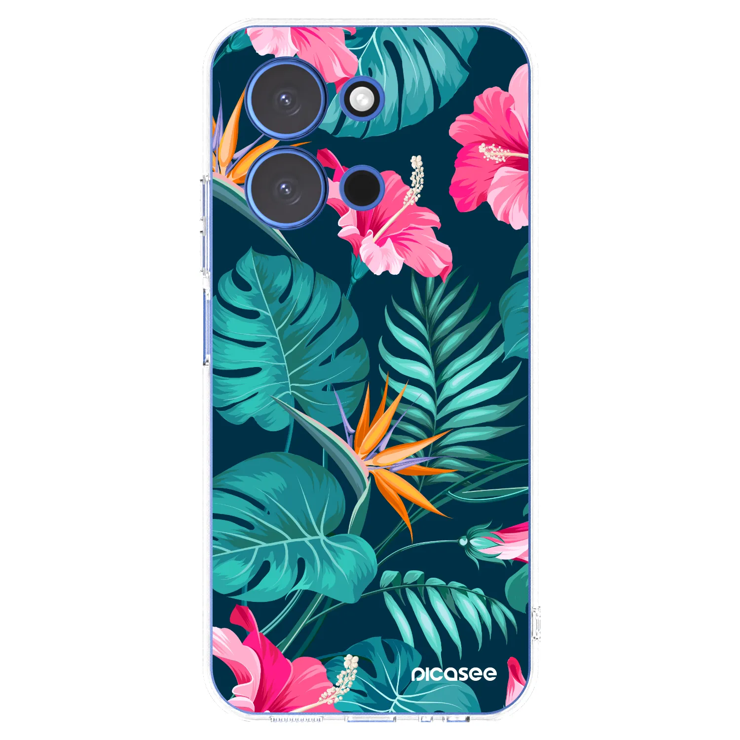 Picasee silikonska prozirna maskica za Xiaomi Redmi 15C 4G - Pink Monstera