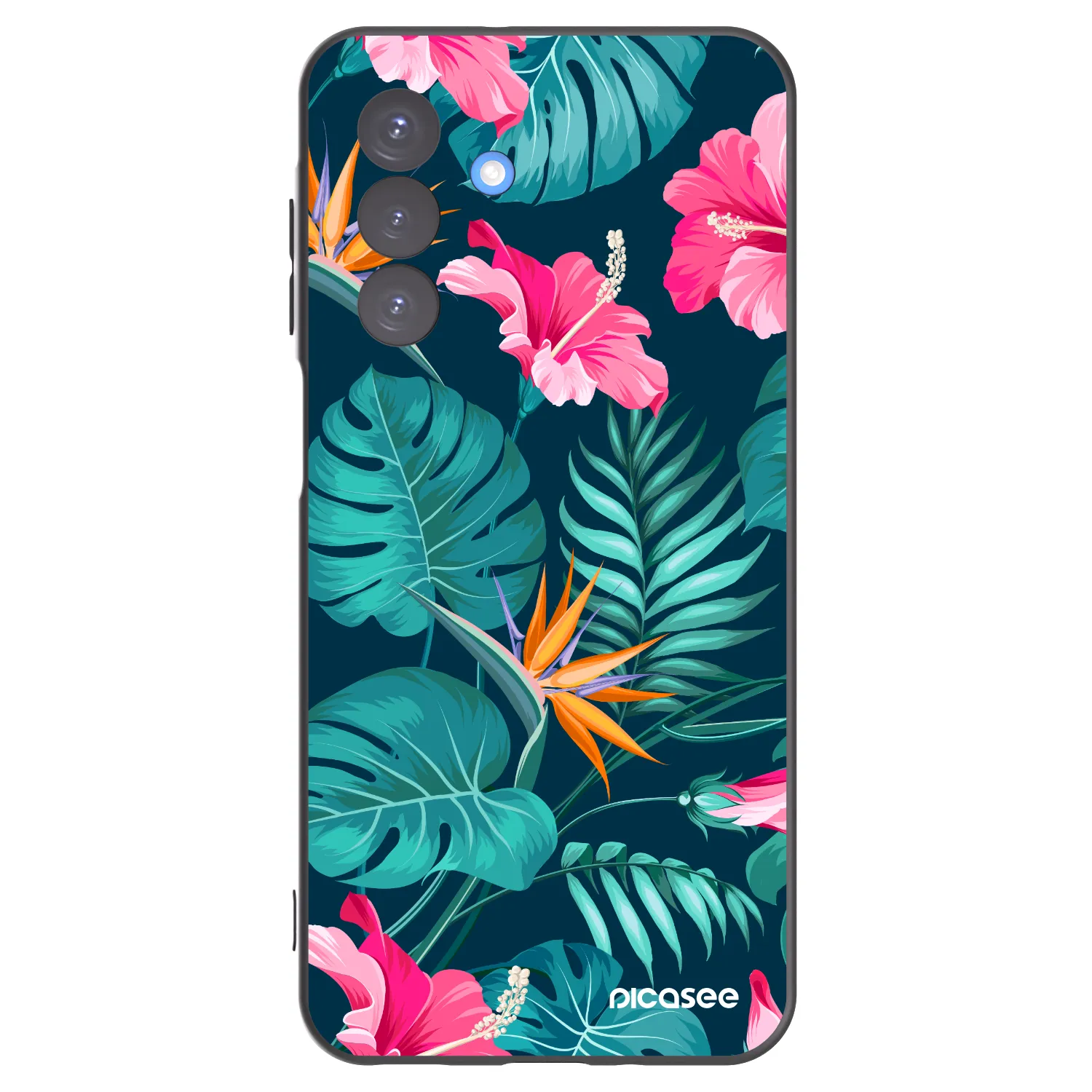 Picasee crna silikonska maskica za Samsung Galaxy A17 5G - Pink Monstera