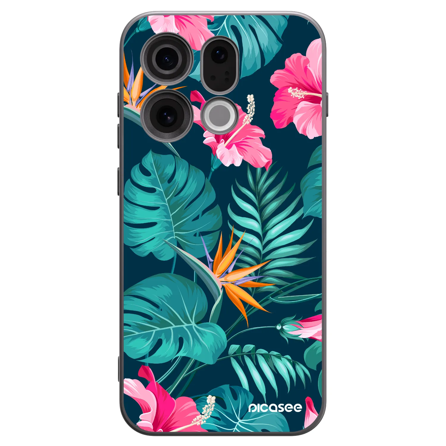 Picasee crna silikonska maskica za OPPO Find X9 - Pink Monstera