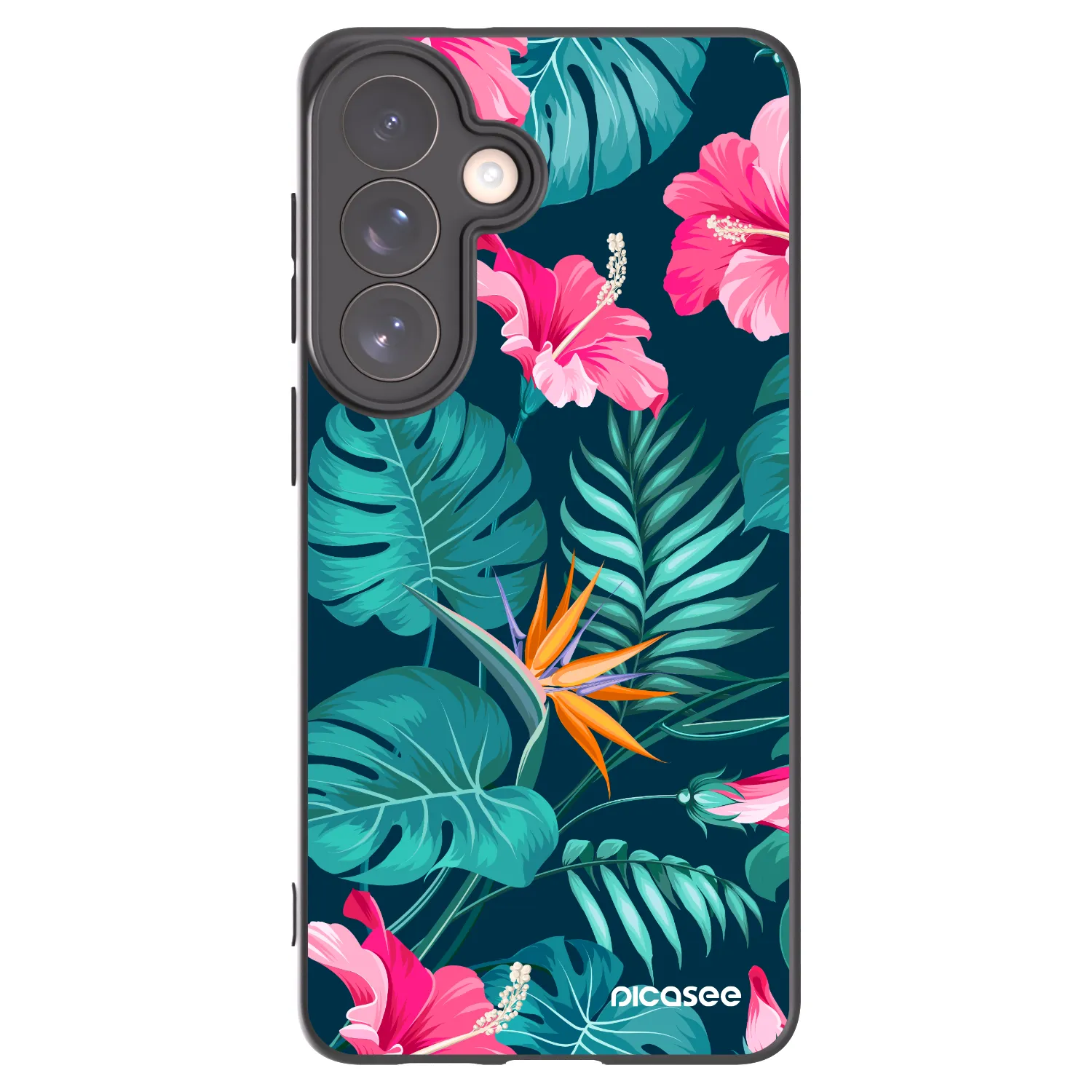 Picasee crna silikonska maskica za Samsung Galaxy S26+ - Pink Monstera