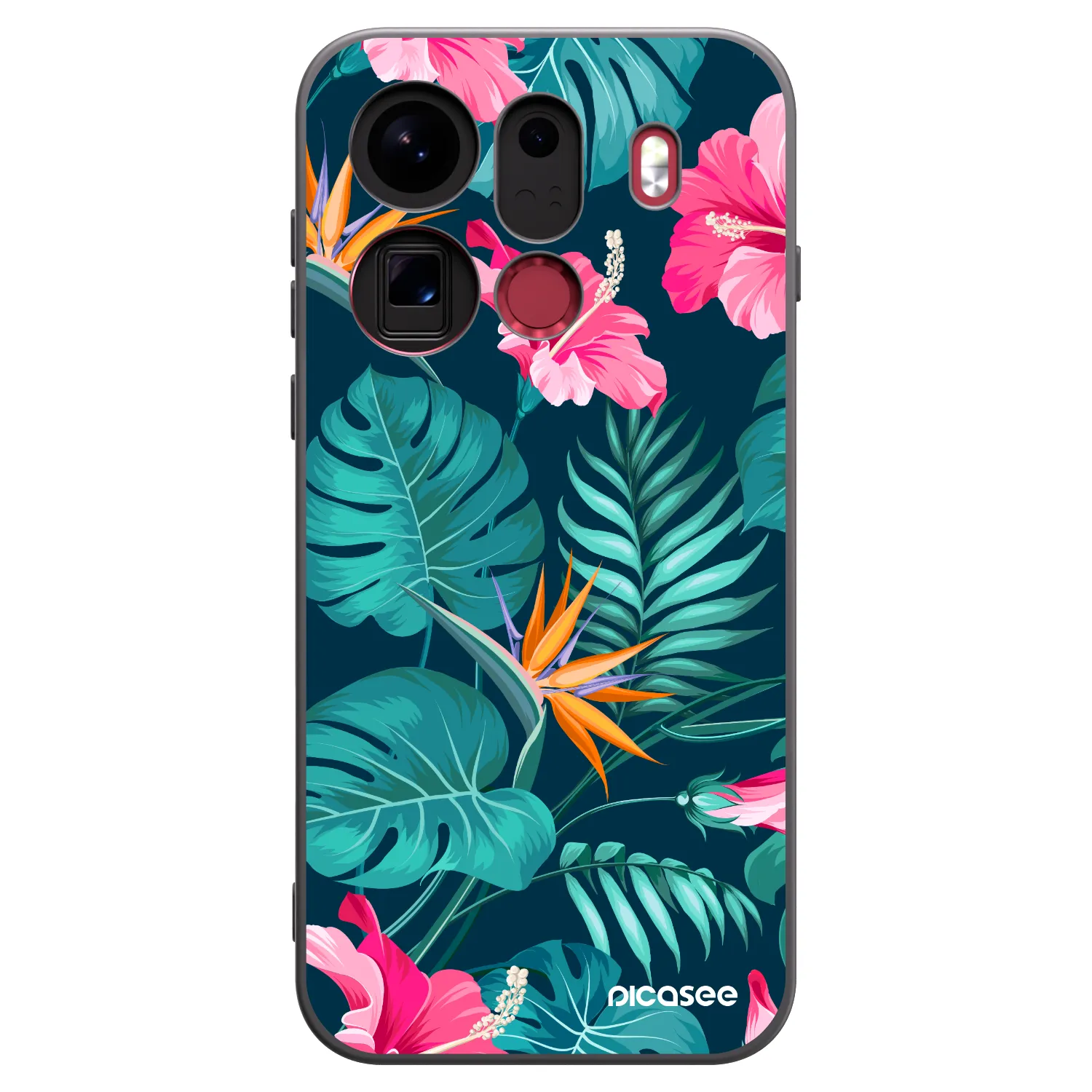 Picasee crna silikonska maskica za OPPO Find X9 Pro - Pink Monstera