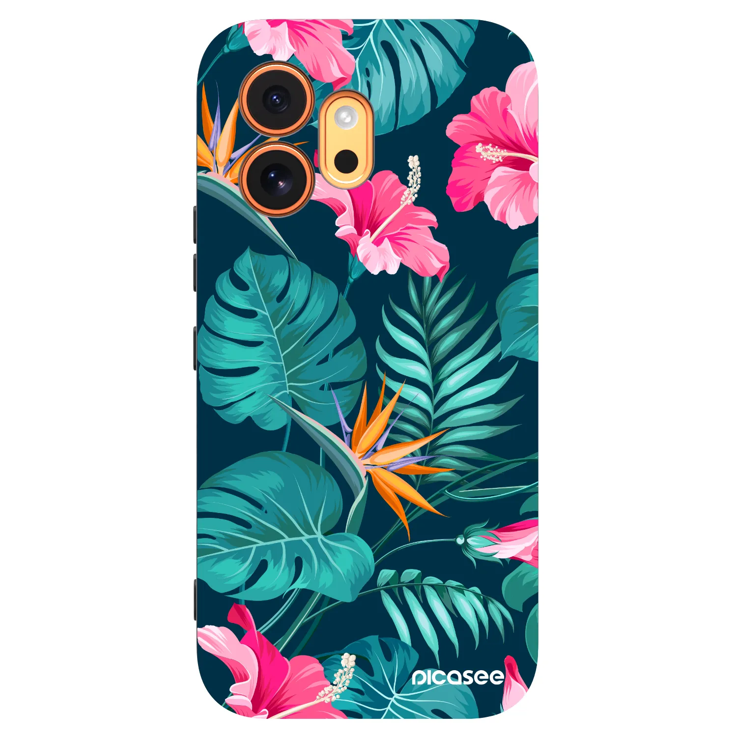 Picasee crna silikonska maskica za Honor 600 - Pink Monstera