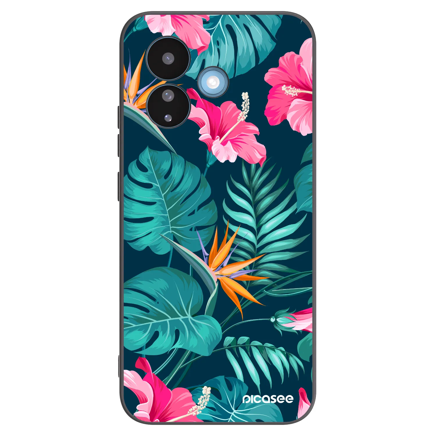 Picasee crna silikonska maskica za Xiaomi Redmi Note 17 Pro 5G - Pink Monstera