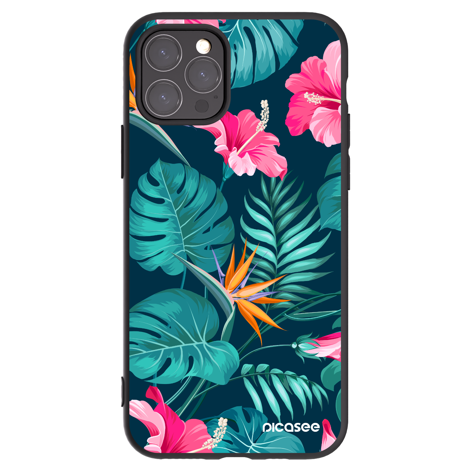 Picasee crna silikonska maskica za Apple iPhone 11 Pro - Pink Monstera