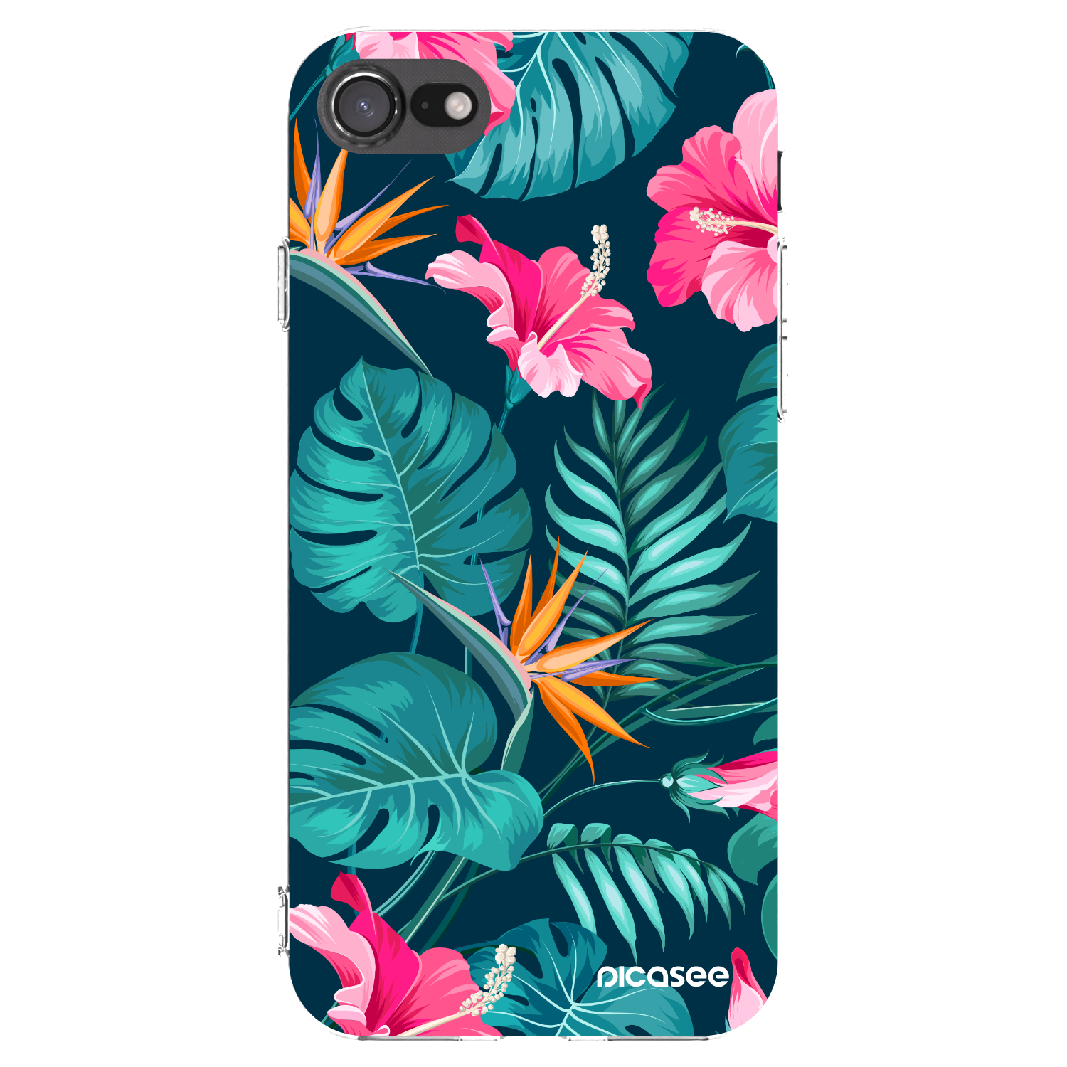 Picasee silikonska prozirna maskica za Apple iPhone 8 - Pink Monstera