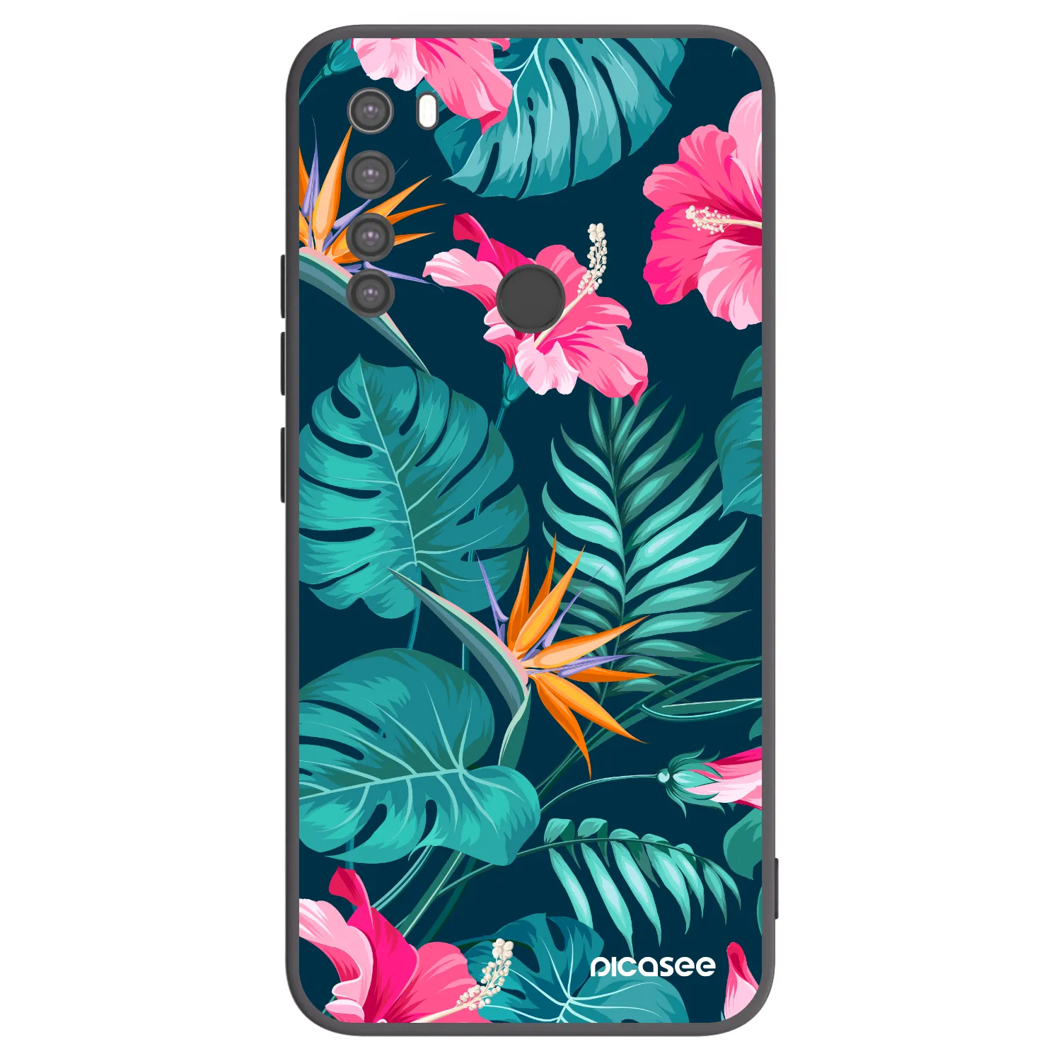 Picasee crna silikonska maskica za Xiaomi Redmi Note 8 - Pink Monstera