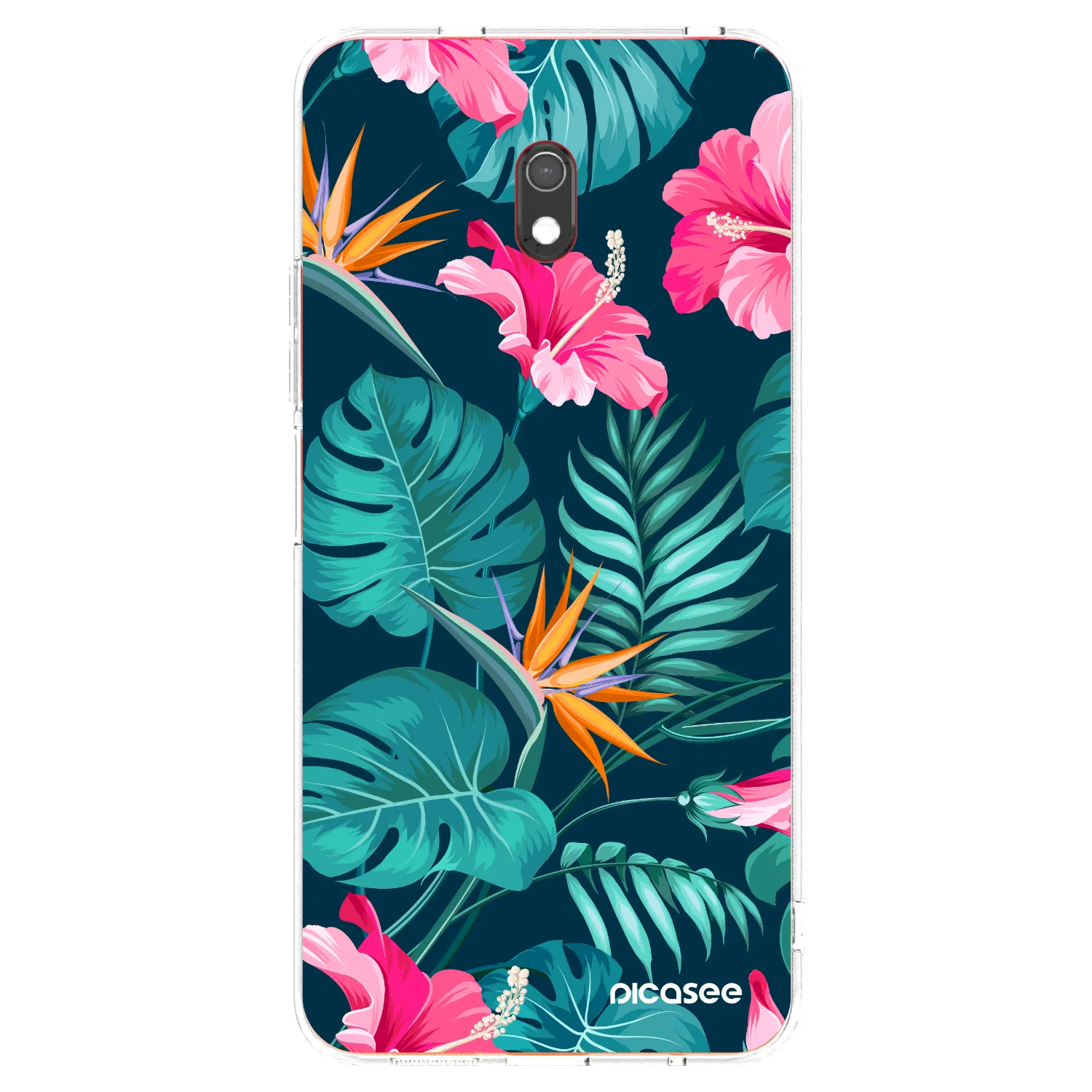 Picasee silikonska prozirna maskica za Xiaomi Redmi 8A - Pink Monstera