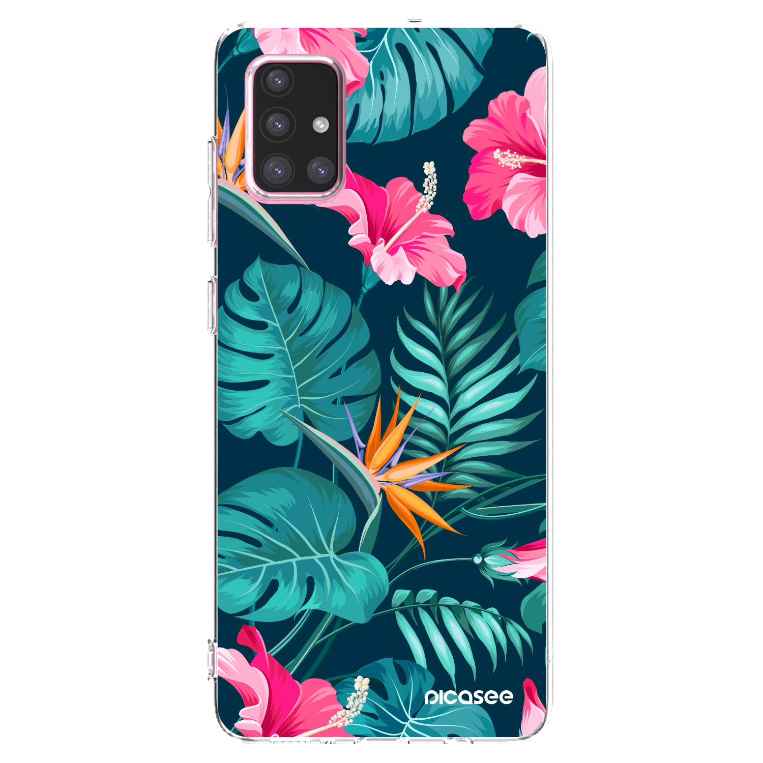 Picasee silikonska prozirna maskica za Samsung Galaxy A71 A715F - Pink Monstera