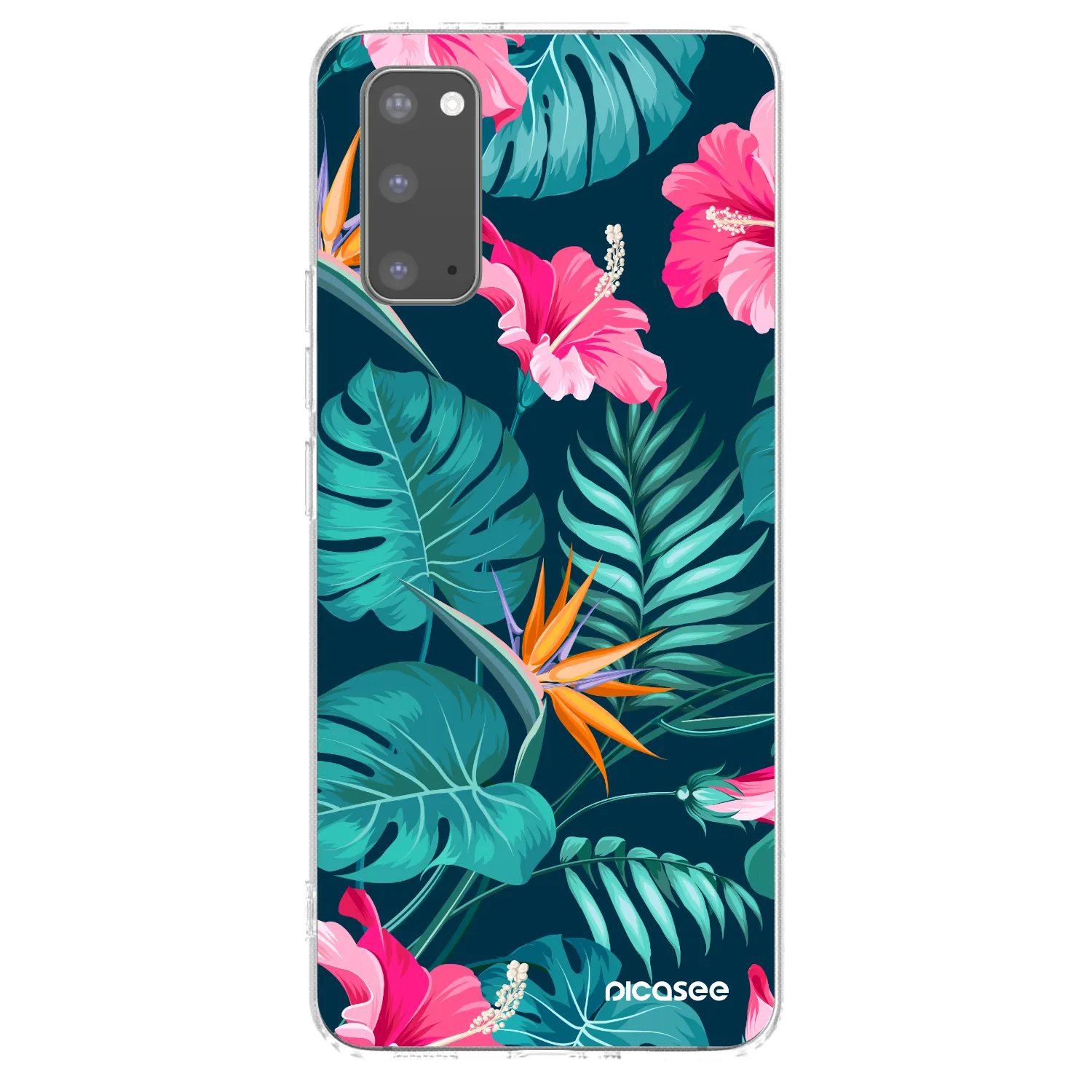 Picasee silikonska prozirna maskica za Samsung Galaxy S20 G980F - Pink Monstera