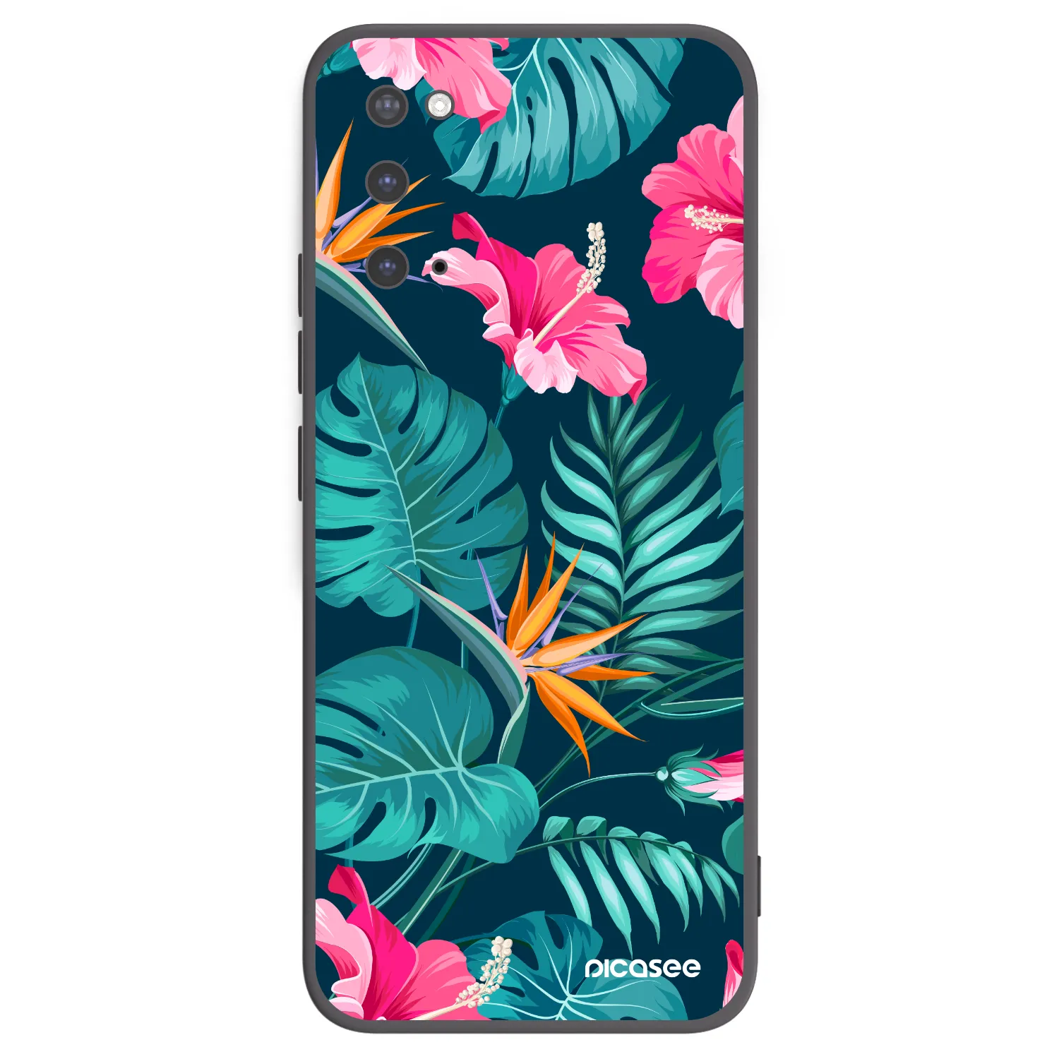 Picasee crna silikonska maskica za Samsung Galaxy S20 G980F - Pink Monstera