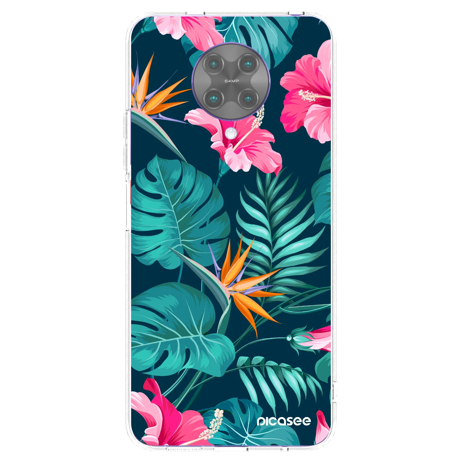 Picasee silikonska prozirna maskica za Xiaomi Poco F2 Pro - Pink Monstera
