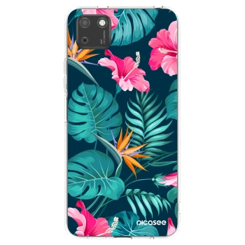Picasee silikonska prozirna maskica za Huawei Y5P - Pink Monstera