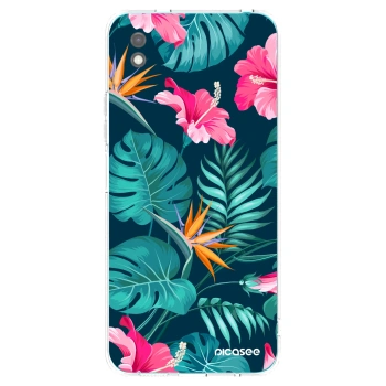 Picasee crna silikonska maskica za Xiaomi Redmi 9A - Pink Monstera