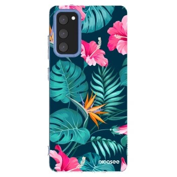 Picasee silikonska prozirna maskica za Samsung Galaxy S20 FE - Pink Monstera