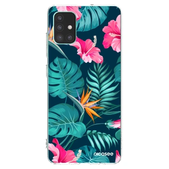 Picasee silikonska prozirna maskica za Samsung Galaxy M51 M515F - Pink Monstera