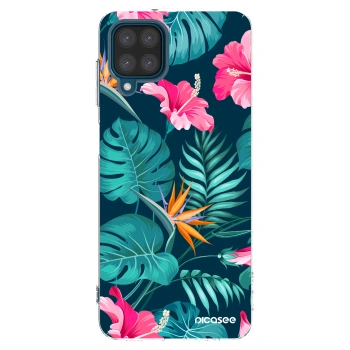 Picasee silikonska prozirna maskica za Samsung Galaxy A12 A125F - Pink Monstera