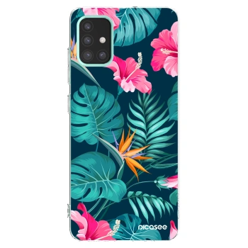 Picasee silikonska prozirna maskica za Samsung Galaxy M31s - Pink Monstera