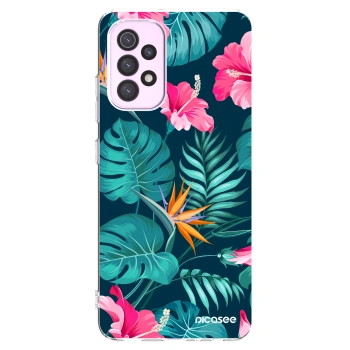 Picasee silikonska prozirna maskica za Samsung Galaxy A32 5G A326B - Pink Monstera